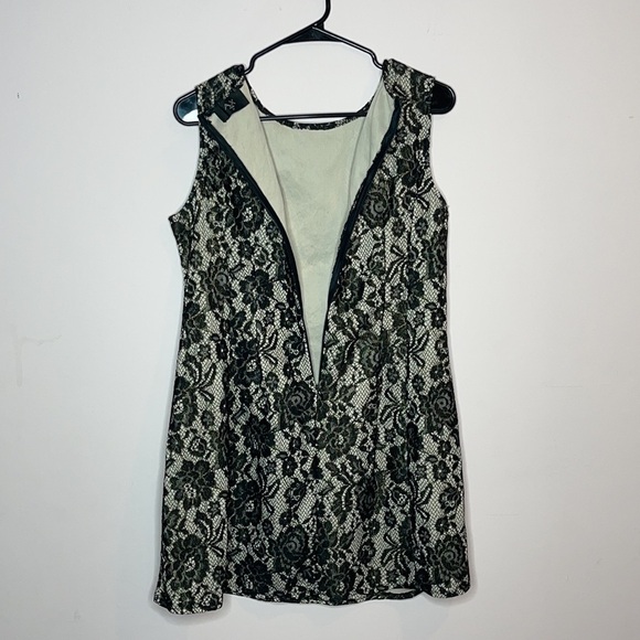 ❤️ 🆕 AX PARIS VINTAGE Party Dress black fishnet flowers NWOT - Picture 4 of 10